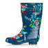 Norty Women Mid Calf 11 Rain Boot Blue Flowers Prepack